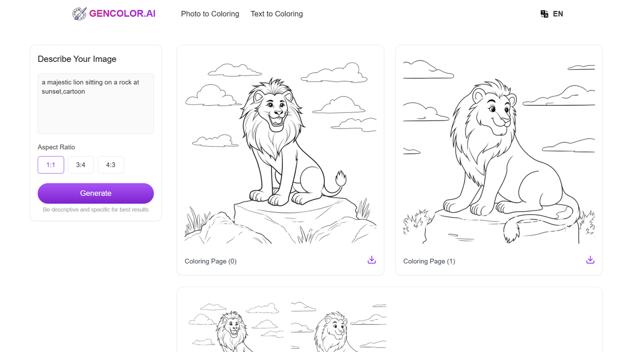 GenColor.ai: Free Online AI Coloring Pages Generator
