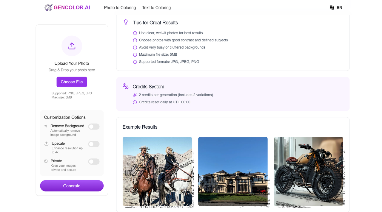 GenColor.ai: Free Online AI Coloring Pages Generator