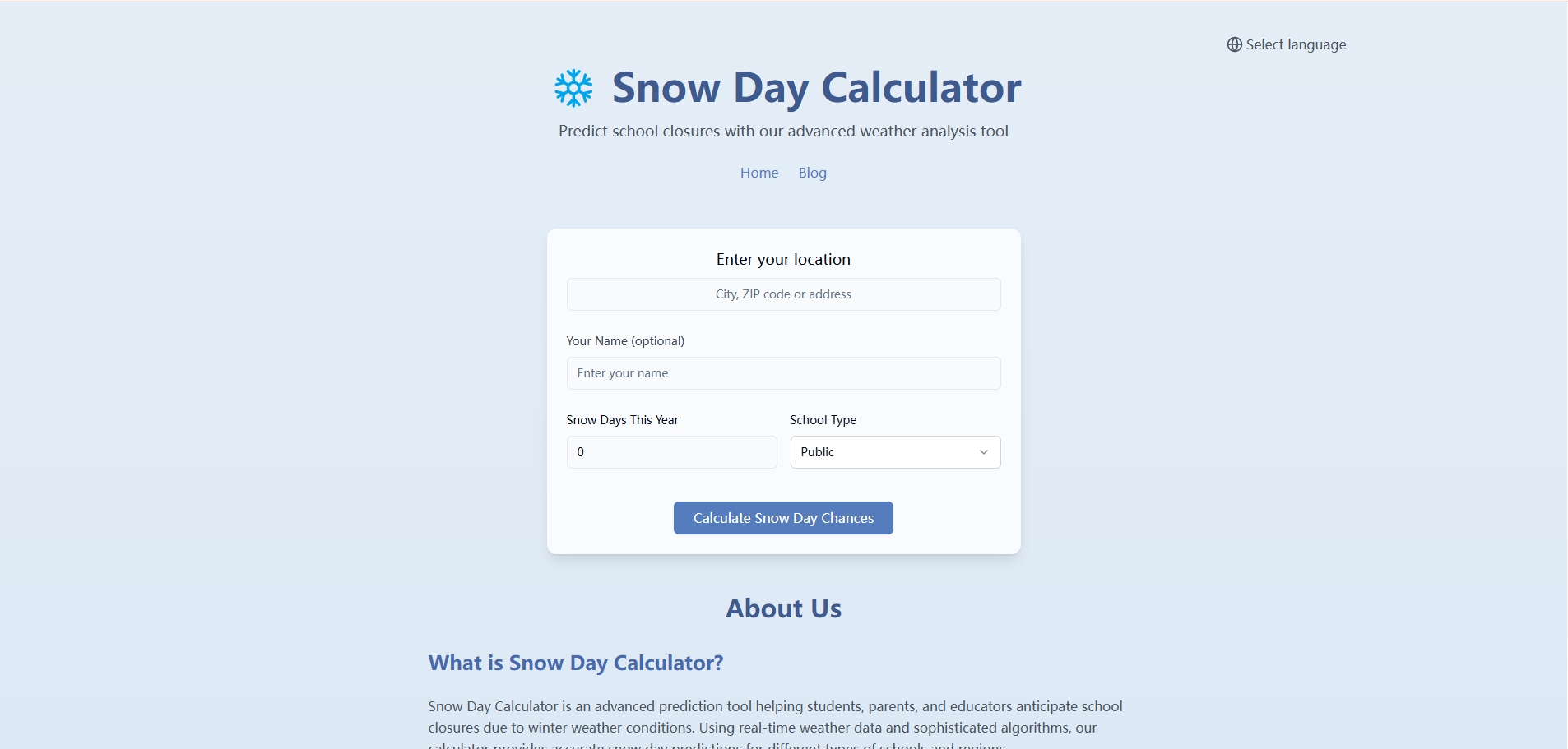 SnowDay Online: Predict School Closures and Plan Your Winter Wonderland