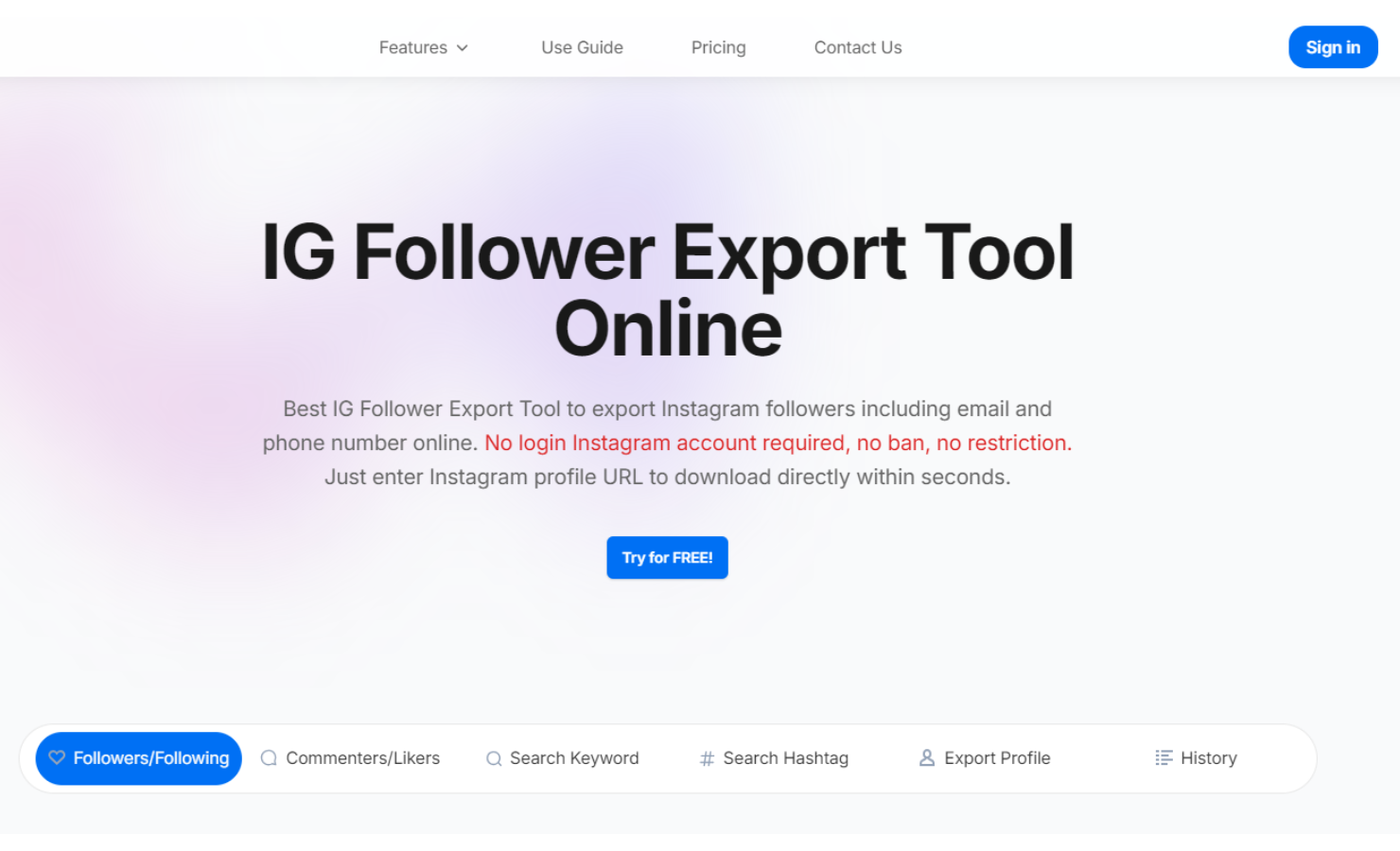 IG Follower Export Tool 