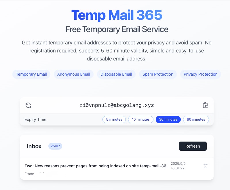 Protect Your Privacy with Temp Mail 365 - Anonymous Temporary Email Service