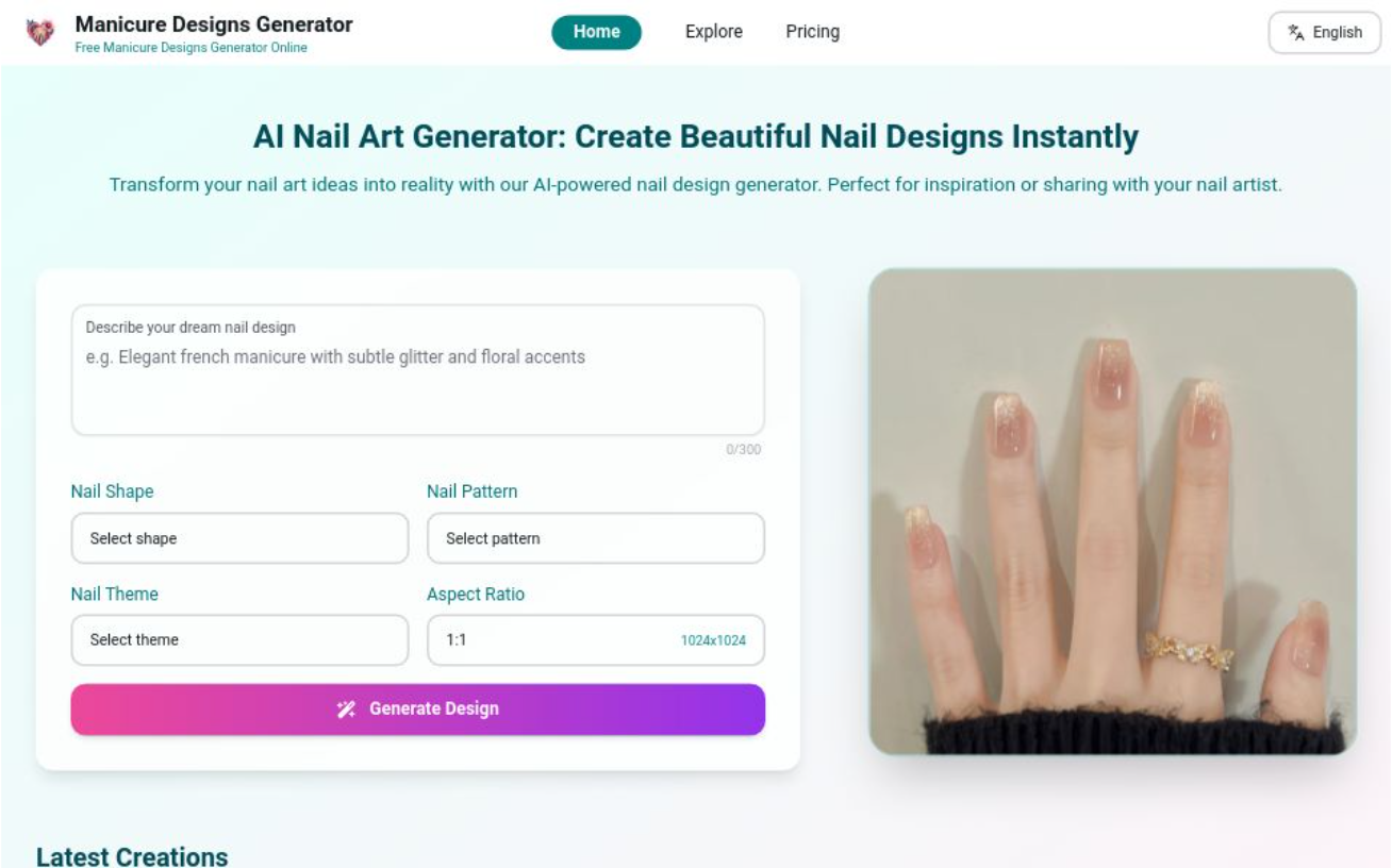 Customize Your Nails with AI-Generated Manicure Designs