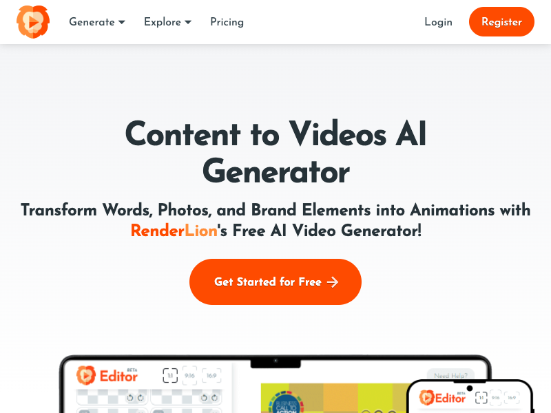 RenderLion - Free AI Video Generator